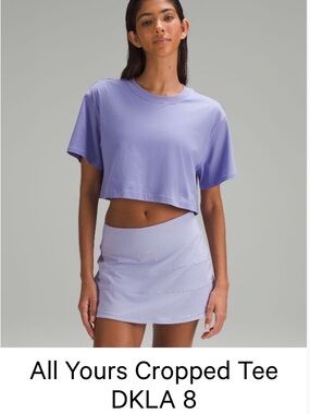lululemon athletica All Yours Cropped Tee in Lavender
